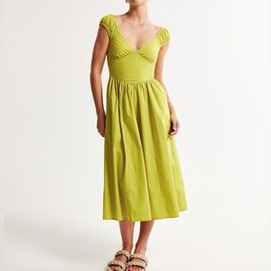 Cap Sleeve Corset Midi Dress